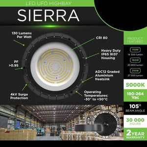 LED High Bay - Sierra 160W IP65 - Future Light - LED Lights South Africa