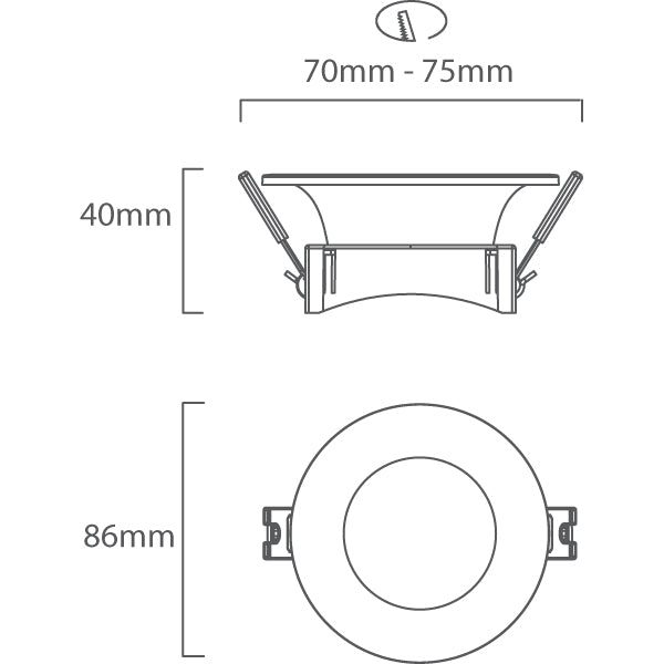 Eurolux Polycarbonate White Downlight Holder 86mm - Future Light - LED Lights South Africa