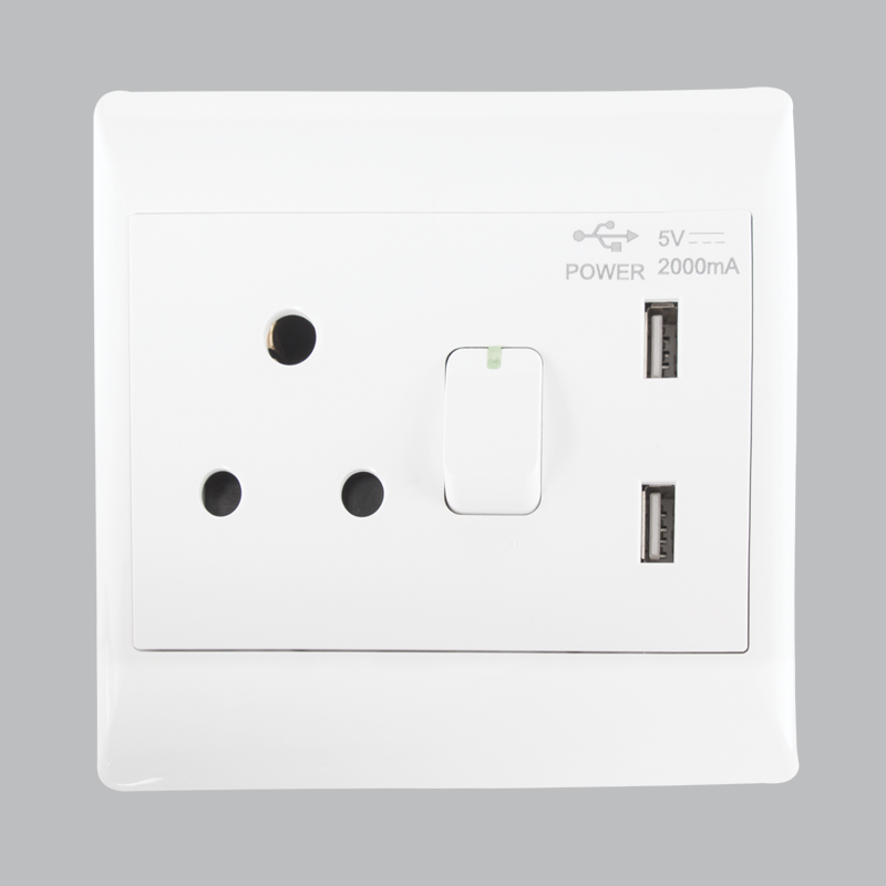 EPL White Socket - 16 Amp Socket + 2 x USB (Launch Special) - Future Light - LED Lights South Africa