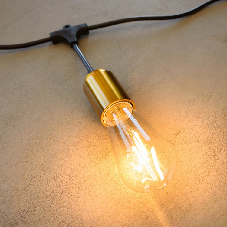 Litehouse 10m LED Vintage Festoon Gold Socket Bulb String Light - Future Light - LED Lights South Africa