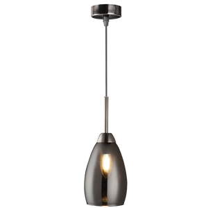 1 Light Gun Metal & Smoke Glass Pendant - Future Light - LED Lights South Africa