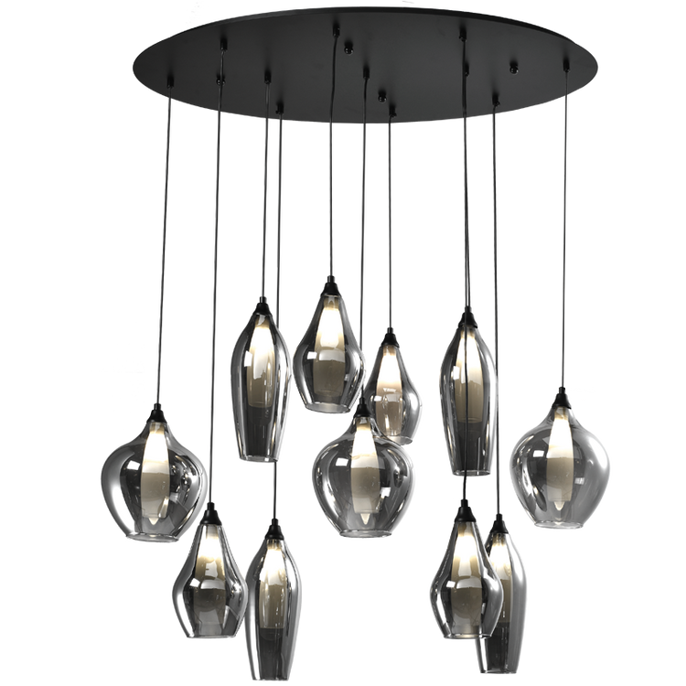 Hailo 11 Light Smoke Glass Pendant - Future Light - LED Lights South Africa