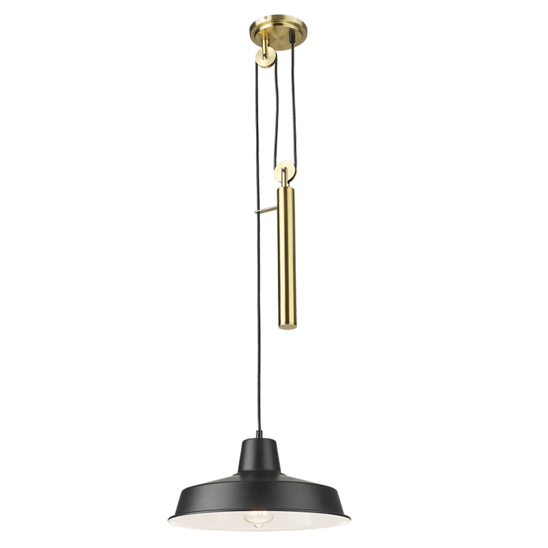Coleford Black & Brass Pulley Pendant Light (Launch Special) - Future Light - LED Lights South Africa