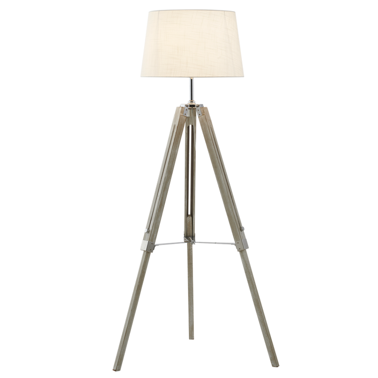 Arabella Wood & Chrome Floor Lamp - Future Light - LED Lights South Africa