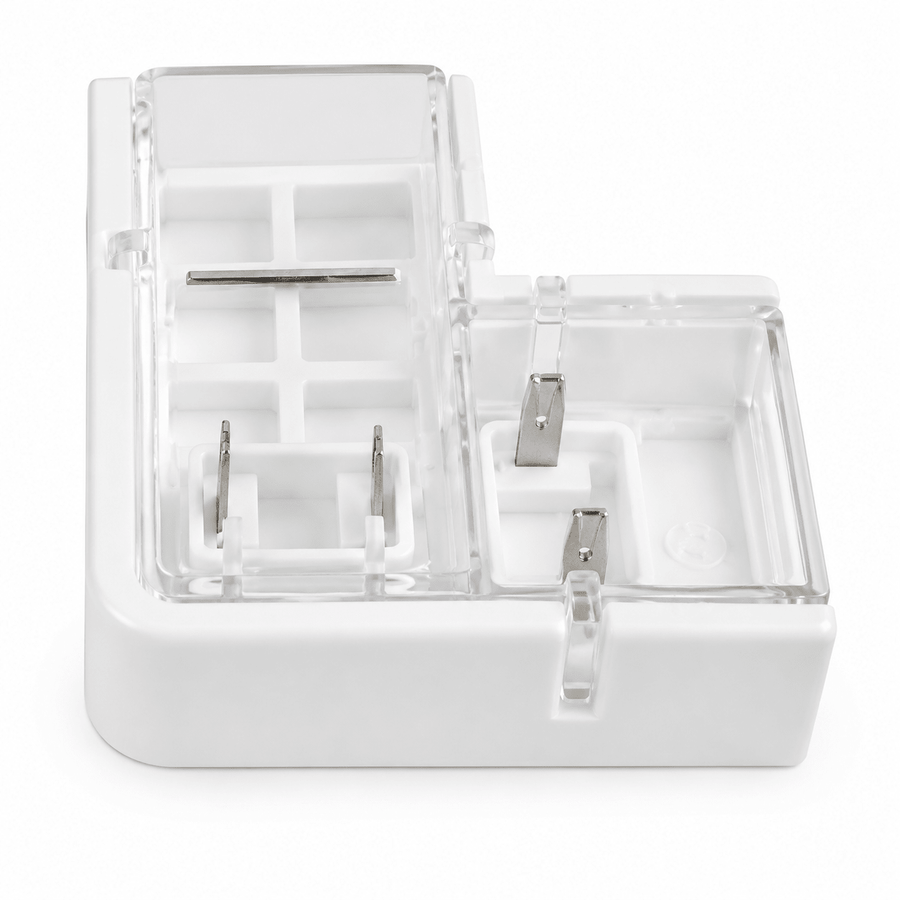 L-Connector for DYCE LED COB strip lights, featuring a compact design with metal connectors.