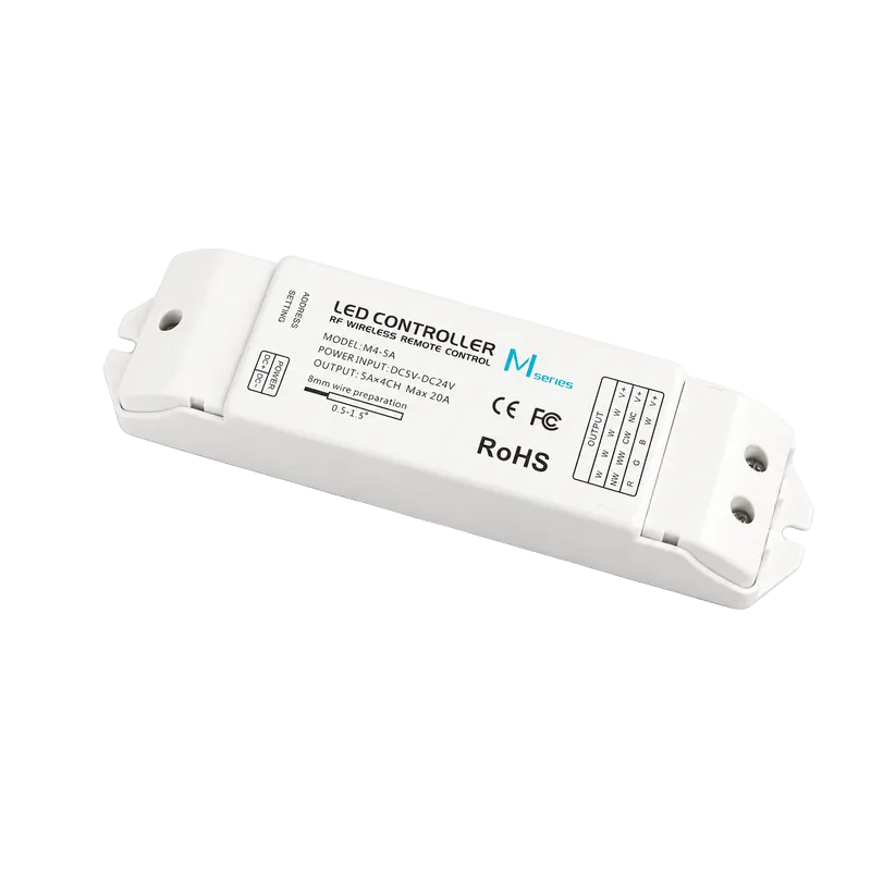 LED Strip Light - M4 RF RGBW Receiver 20A with M8 RF Remote Control
