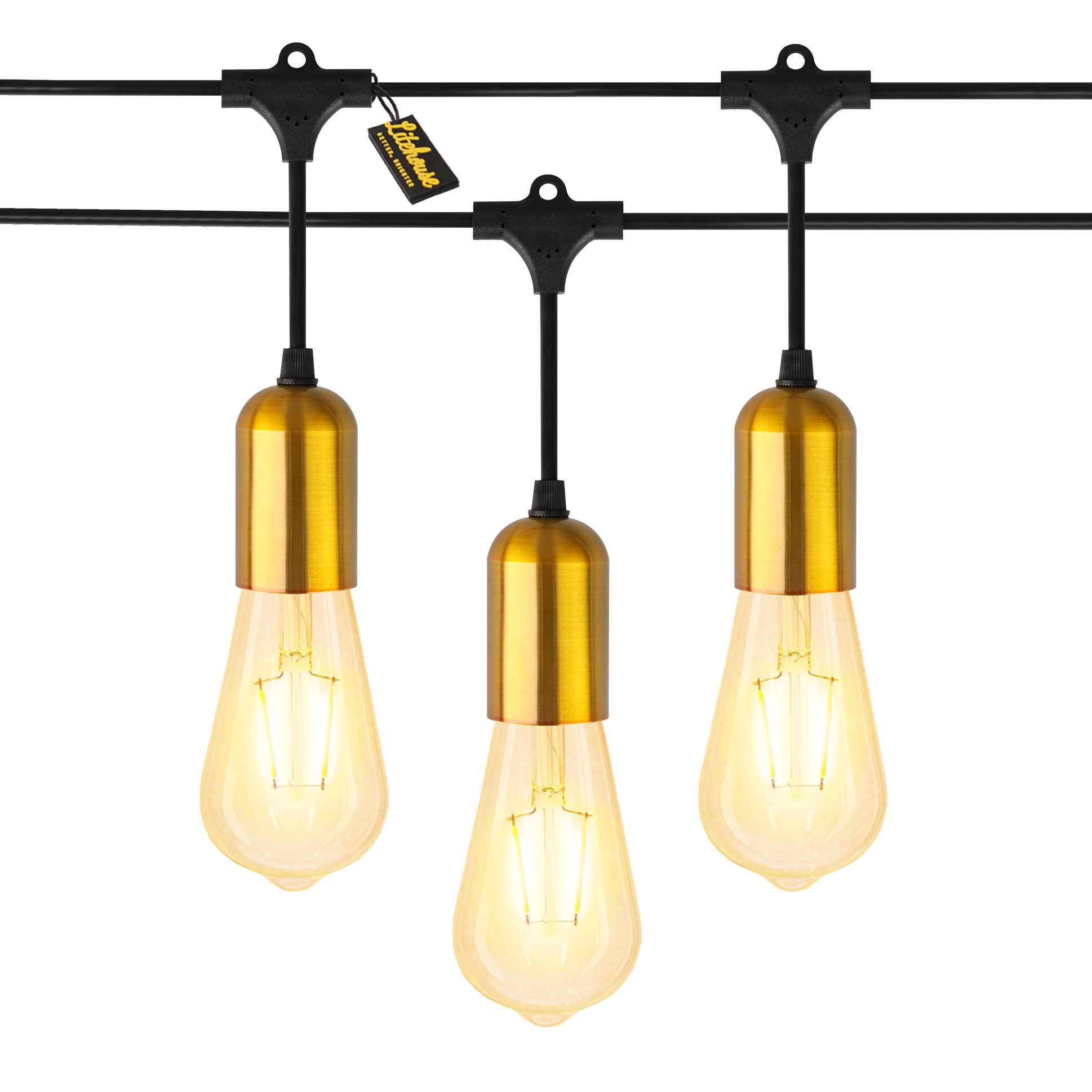 Litehouse 10m LED Vintage Festoon Gold Socket Bulb String Light - Future Light - LED Lights South Africa