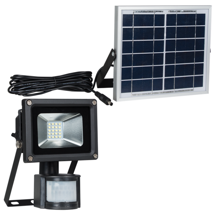 Solar LED Floodlight - 10W LED, 3W Solar Panel, Motion Sensor - Future Light - LED Lights South Africa