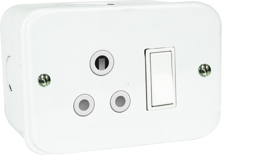 Industrial Metal Clad Switched Socket Single - Future Light - LED Lights South Africa