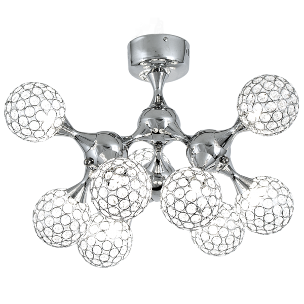 Nebula Polished Chrome Ceiling Fitting with Crystals - Future Light - LED Lights South Africa