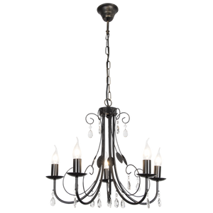 5 Light Metal Chandelier with Clear Acrylic Crystals - Future Light - LED Lights South Africa