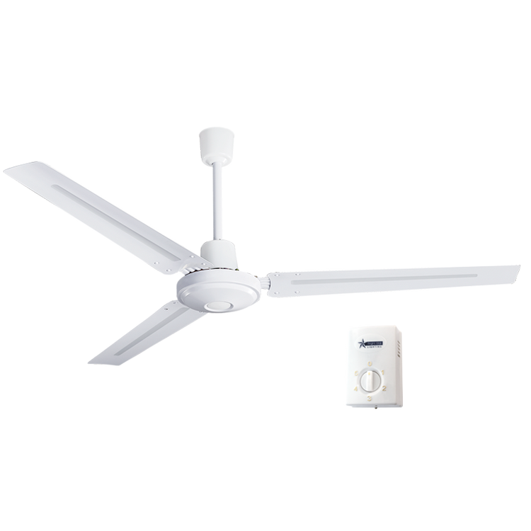 Ceiling Fan - 3 Blade Industrial Metal Fan with Metal Blades - Future Light - LED Lights South Africa