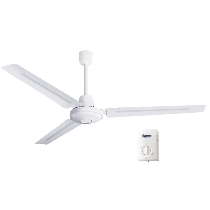 Ceiling Fan - 3 Blade Industrial Metal Fan with Metal Blades - Future Light - LED Lights South Africa