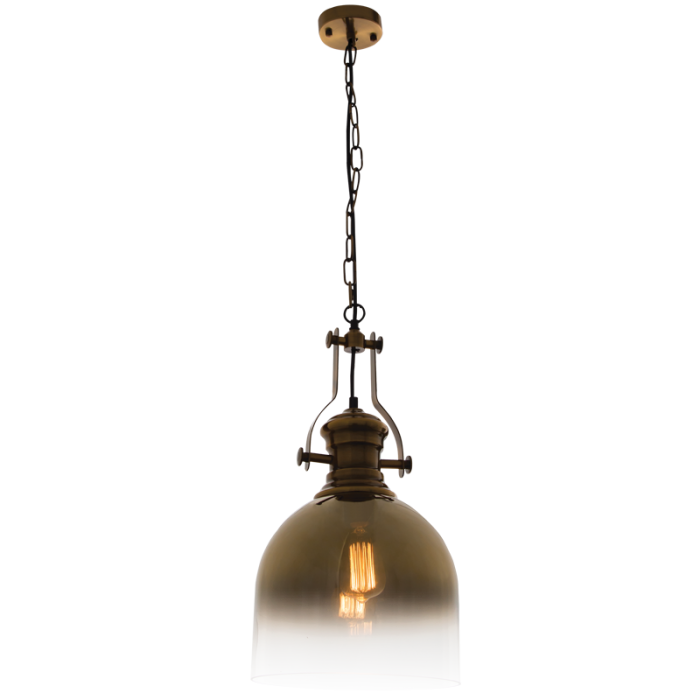 Satin Brass Pendant with Gold Glass - Future Light - LED Lights South Africa