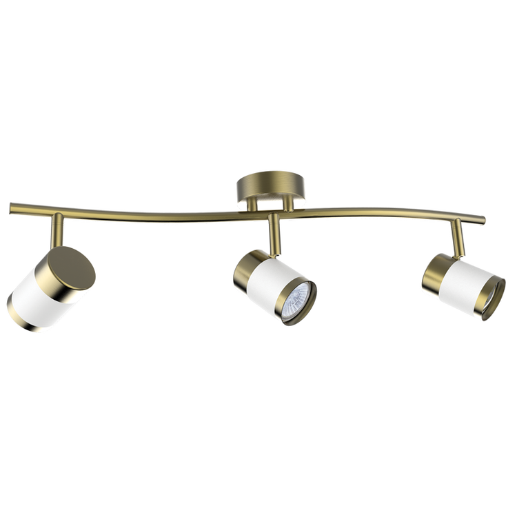Bazley Brass & White 3 Light Ceiling Spotlight - Future Light - LED Lights South Africa