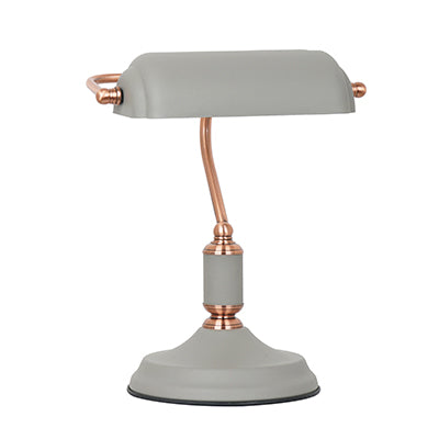 Bankers Table Lamp Grey & Copper - Future Light - LED Lights South Africa