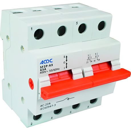 2 Pole 100A DIN Changeover Switch - Future Light - LED Lights South Africa