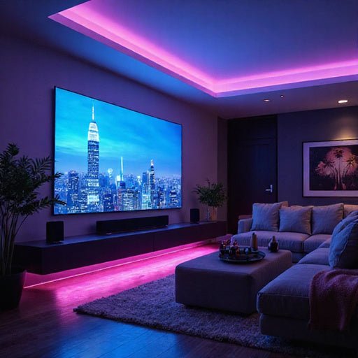 colour-changing strip lights to transform your entertainment space