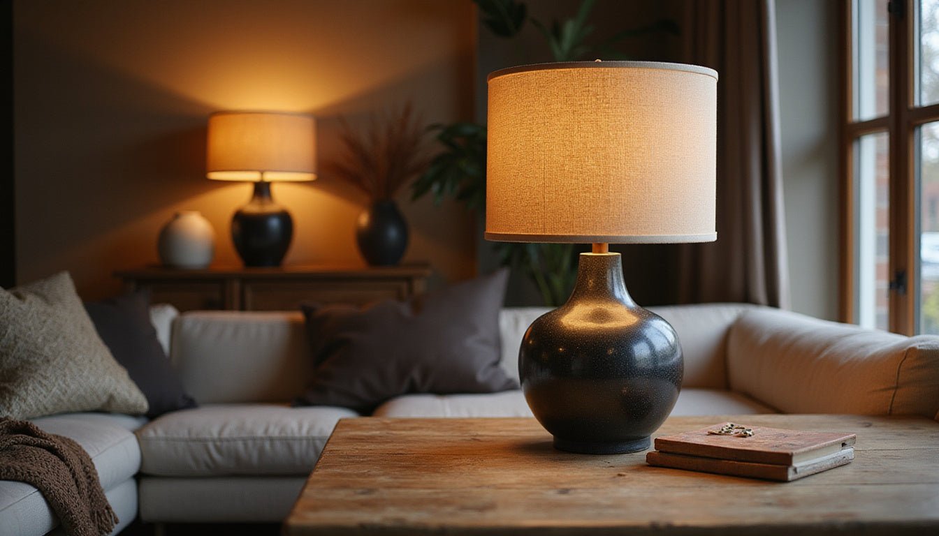 Transform Your Space with a Black Rustic Ceramic Table Lamp: A Perfect Blend of Style and Functionality