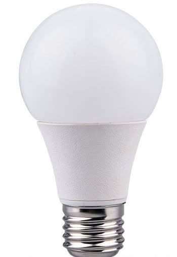 White LED bulb on a plain background