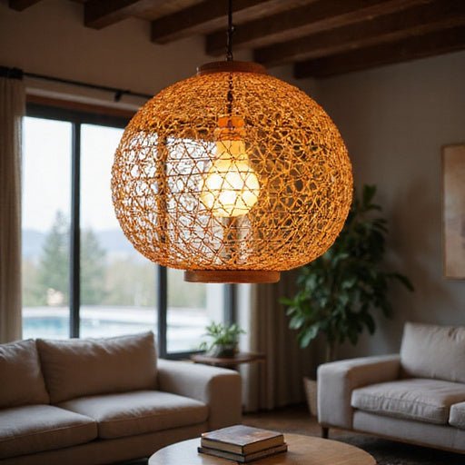 woven pendant light