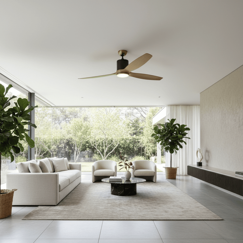 Ceiling fans for South African homes, including fan and light combinations
