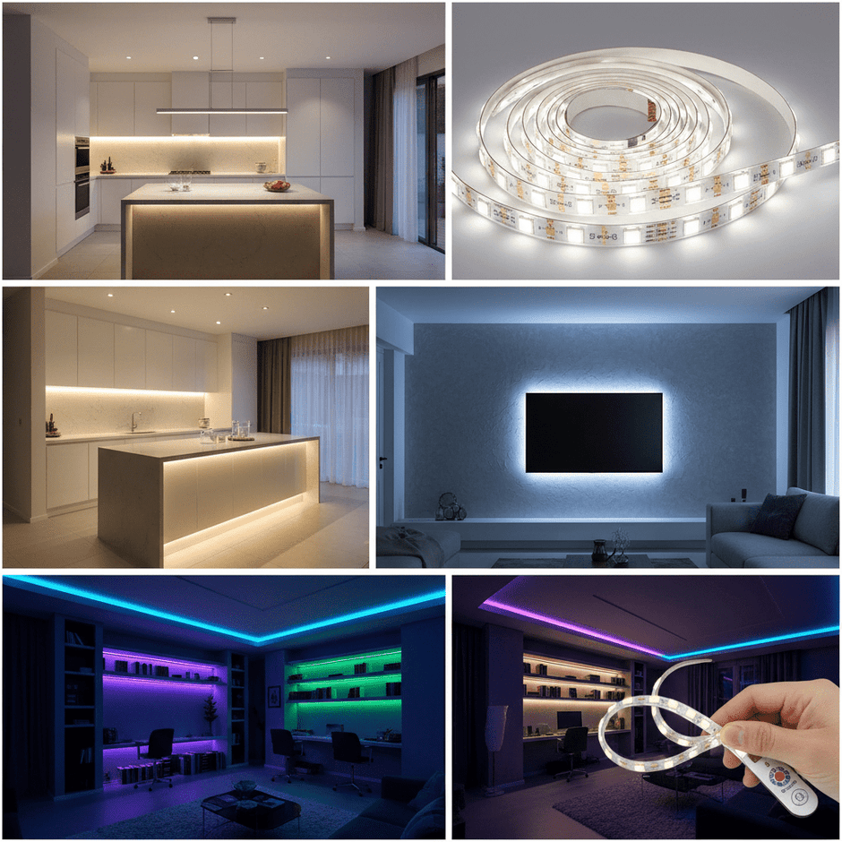 LED strip lights for ceiling, cabinet and outdoor lighting projects