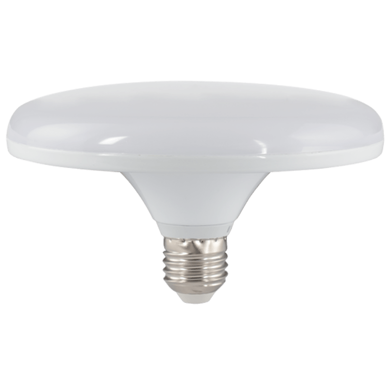 LED bulb troubleshooting guide showing a warm white E27 LED bulb