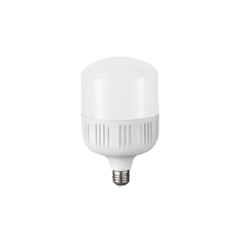 White LED light bulb on a gray background