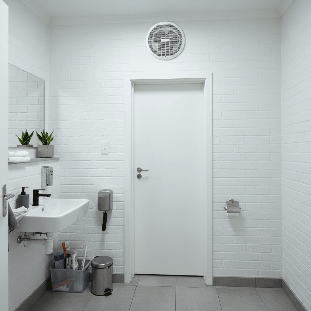 8-inch (200mm) bathroom extractor fan installed in a modern bathroom