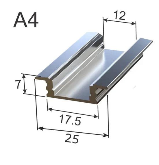 LED channel and diffuser profile detail for aluminium LED strip installations