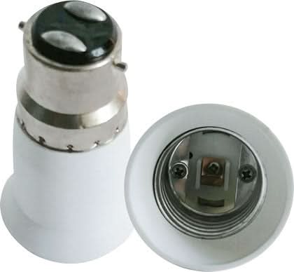 B22 to E27 lamp holder adaptor for an indoor light fitting