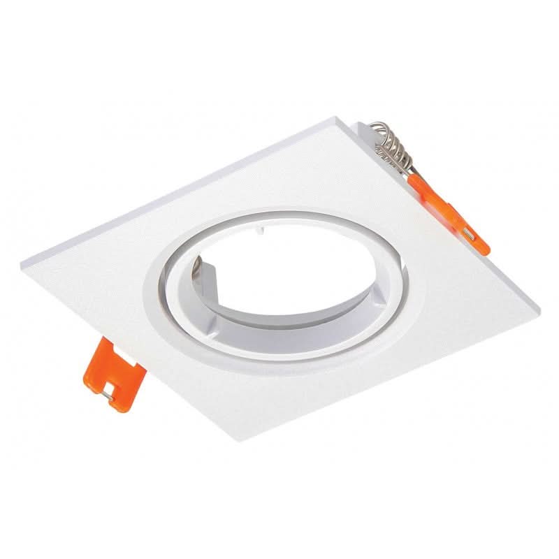White square tilt downlight holder with bayonet lock