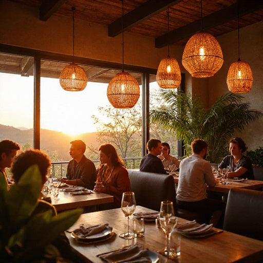Bamboo Pendant Lighting for Restaurants, Lodges & Boutique Hotels