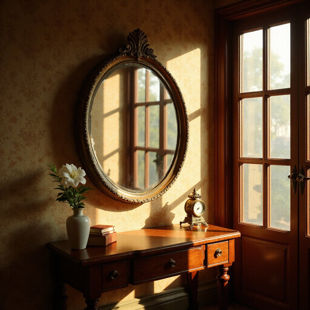 round mirror with light