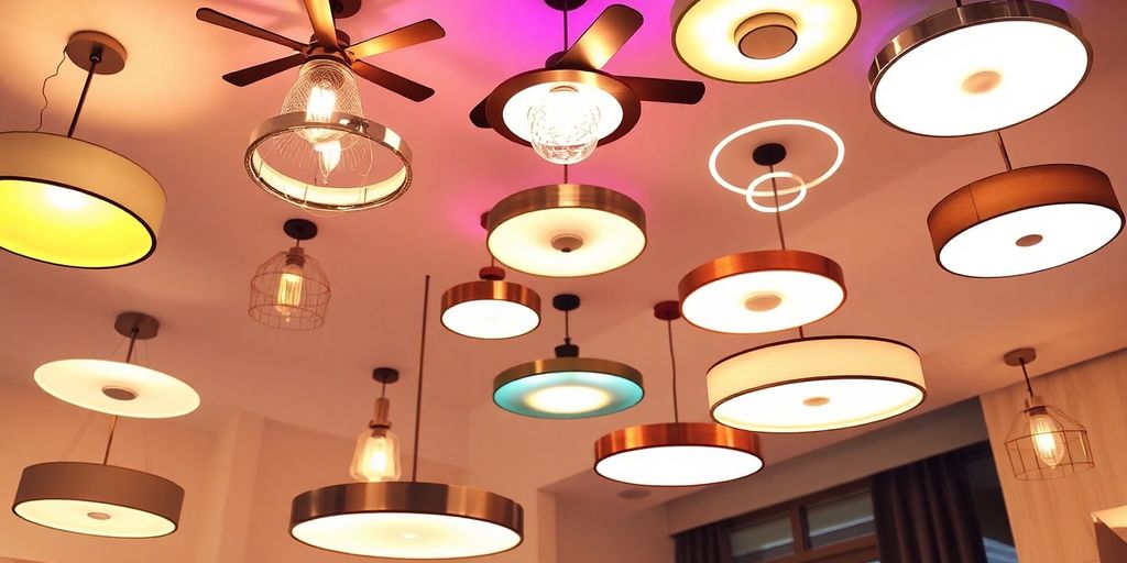 Modern ceiling lights in a stylish home interior.