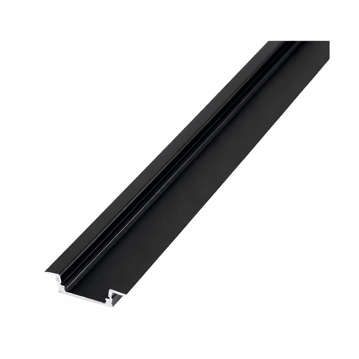 Slim28 Black LED Strip Profile Recessed 2m, sleek aluminium design for modern interiors.