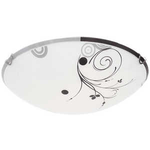 Frosted Patterned Glass Chrome Ceiling Light Modern