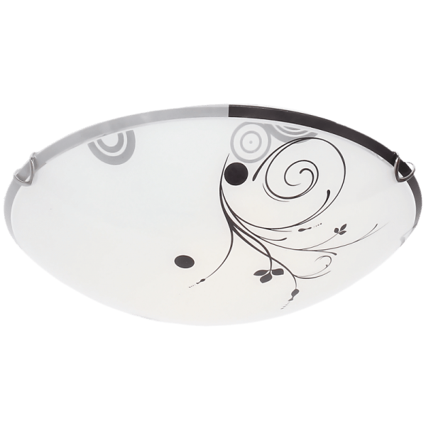 Frosted Patterned Glass Chrome Ceiling Light Modern