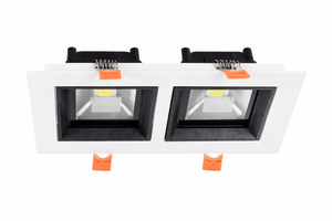 Double recessed ceiling light fixture on a white background
