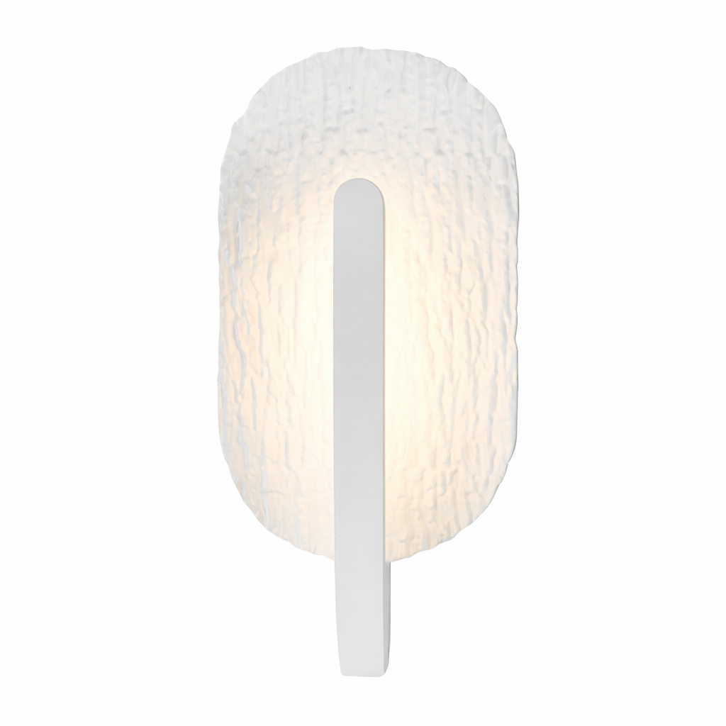White textured wall sconce on a white background