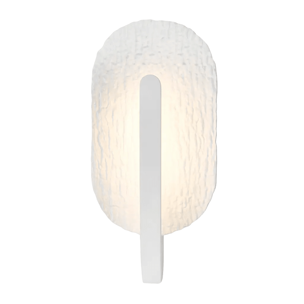 Oval White Leaf LED Wall Light
