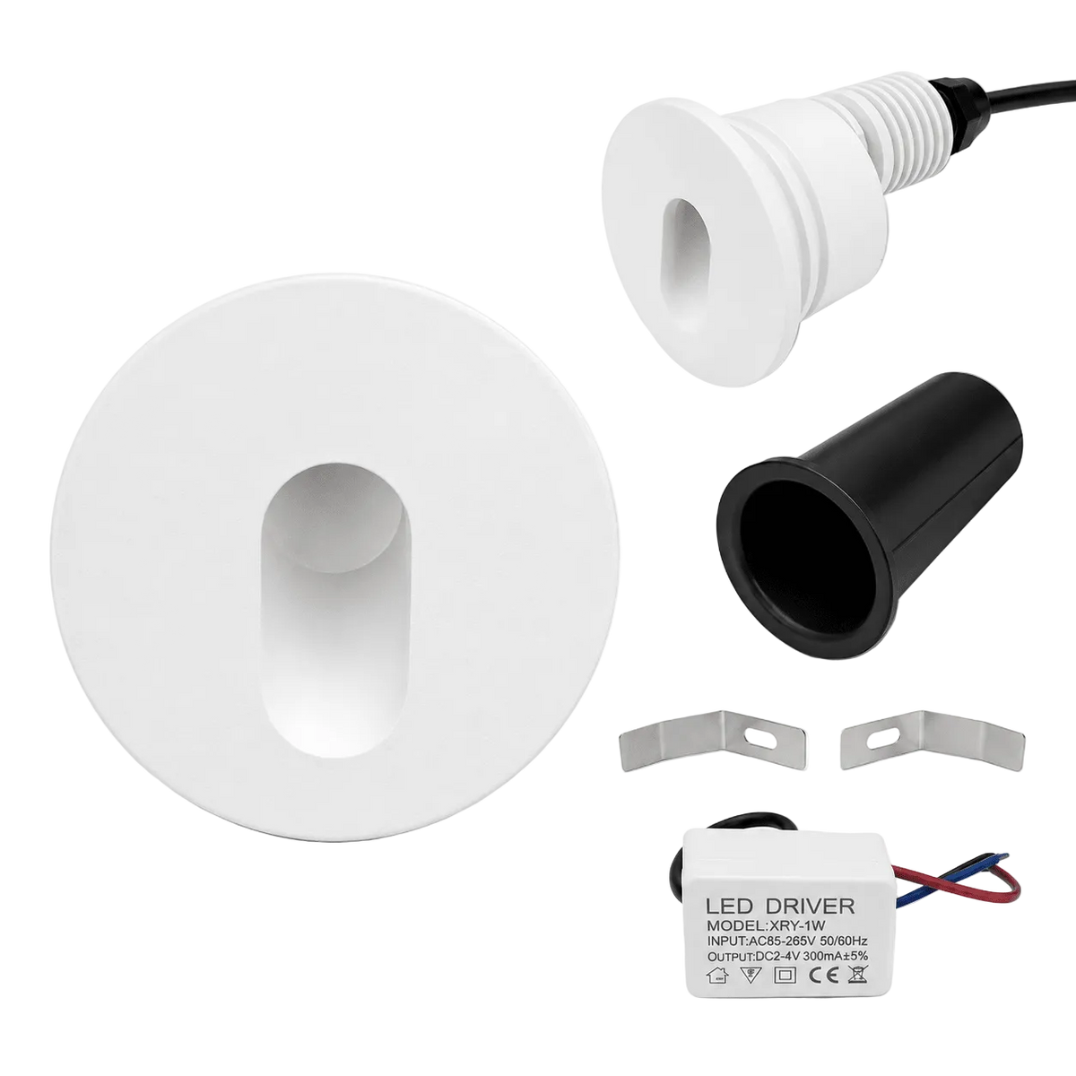 White LED Round Recessed Step Light - IP54 Warm White