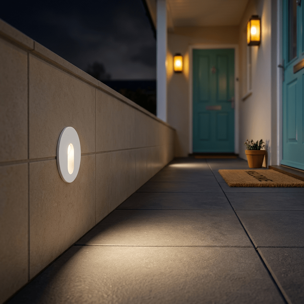 White LED Round Recessed Step Light - IP54 Warm White