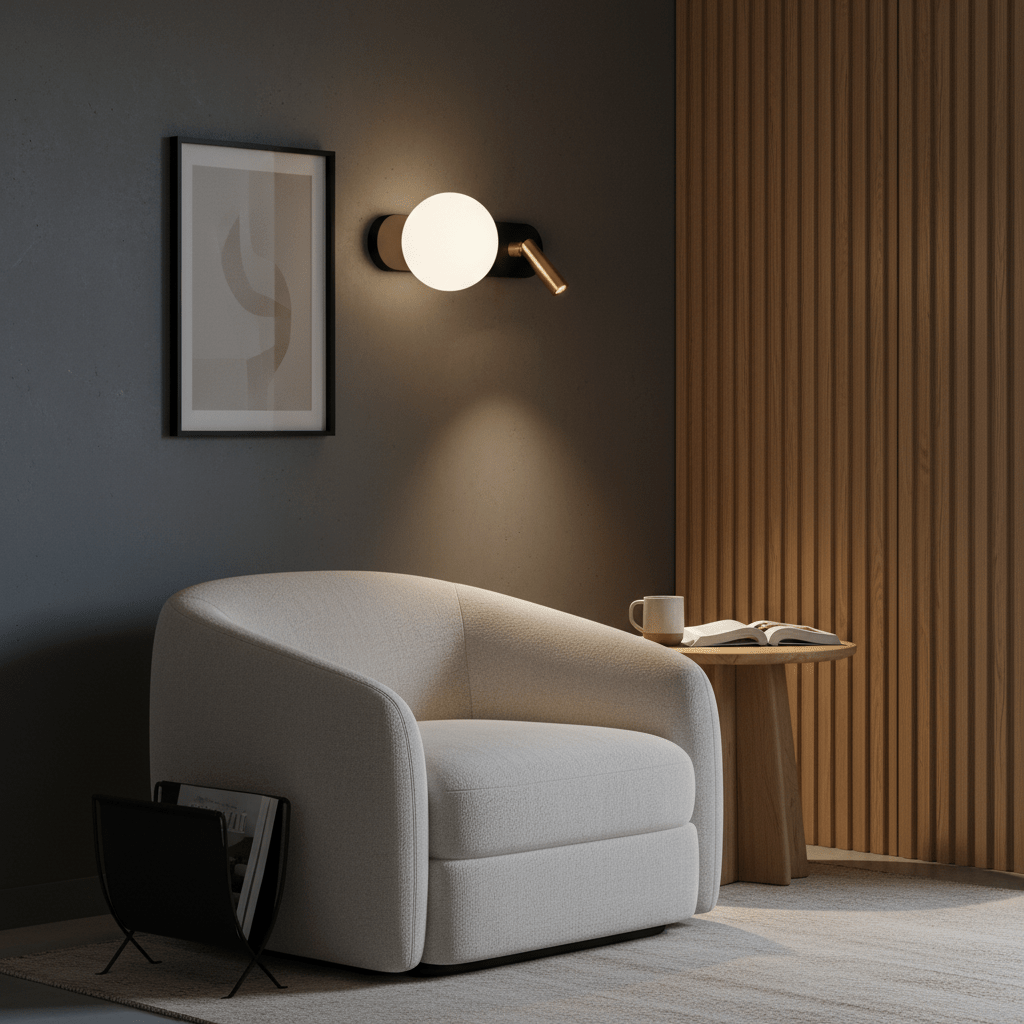 Regis Black & Gold Wall / Reading Light