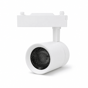 White 35W CCT Bazuka 3-wire track spot light with honeycomb lens, showcasing a modern design.