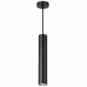 Black pendant light on a white background