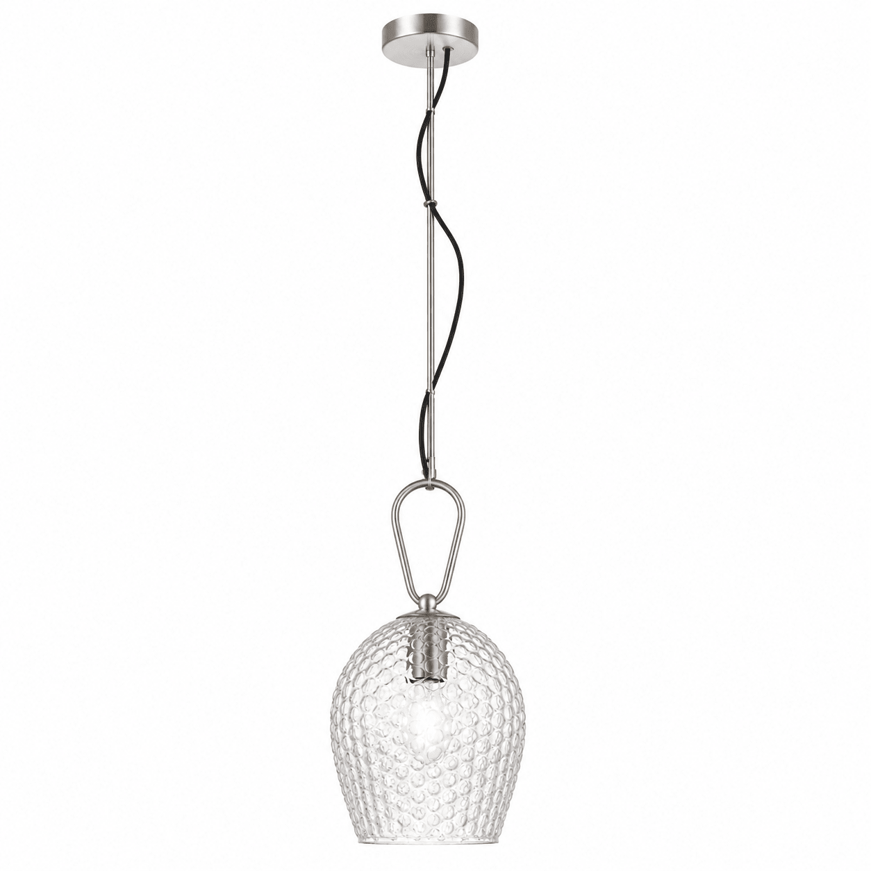 Cedar Clear Glass Pendant Light - Satin Nickel