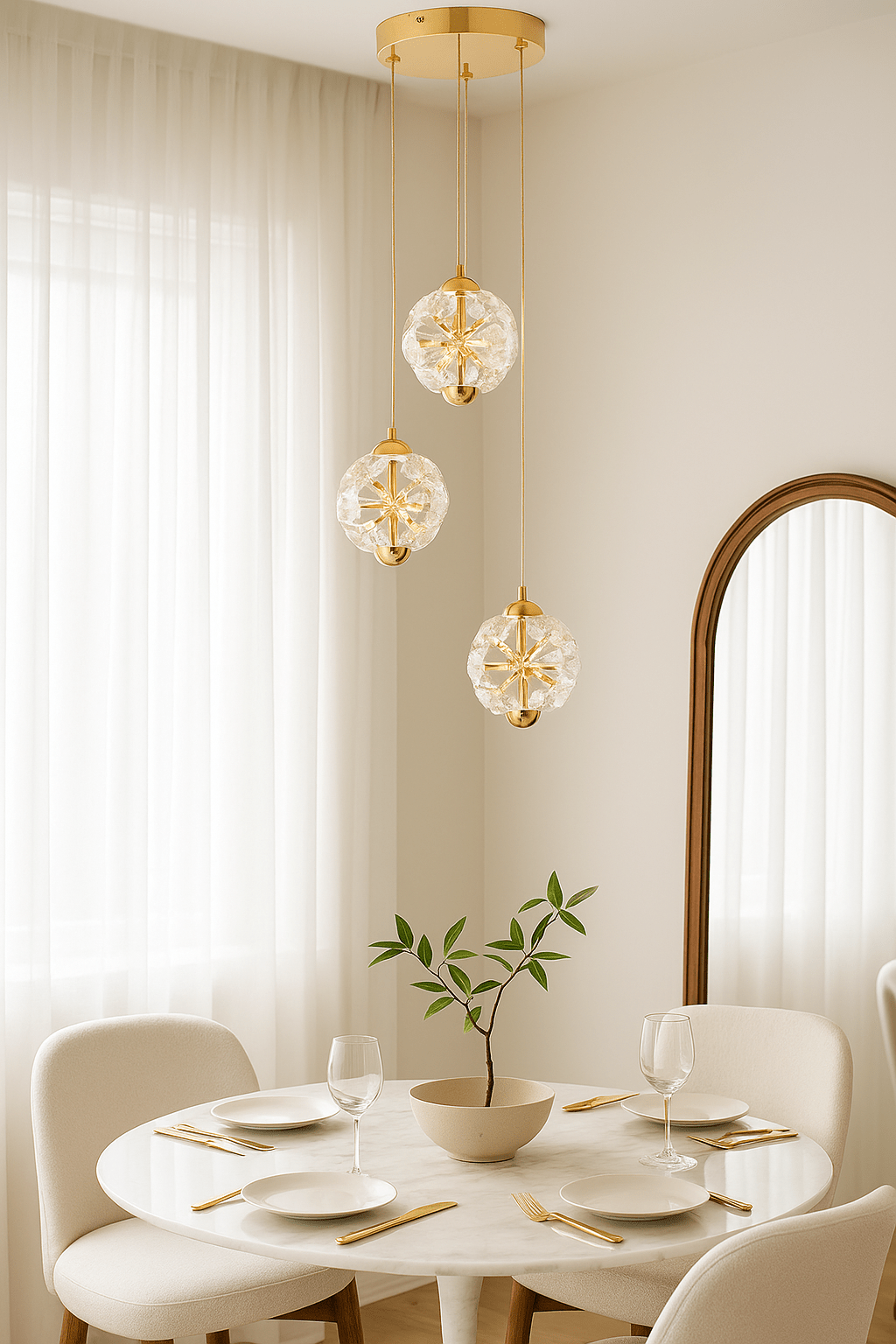 Starburst Trio Gold Pendant Light