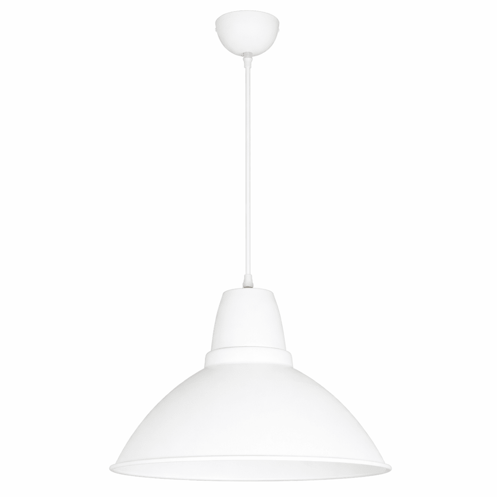 White pendant light on a white background